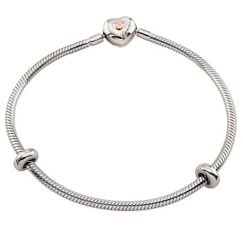 Silver & 9ct gold Clogau Snake Bracelet